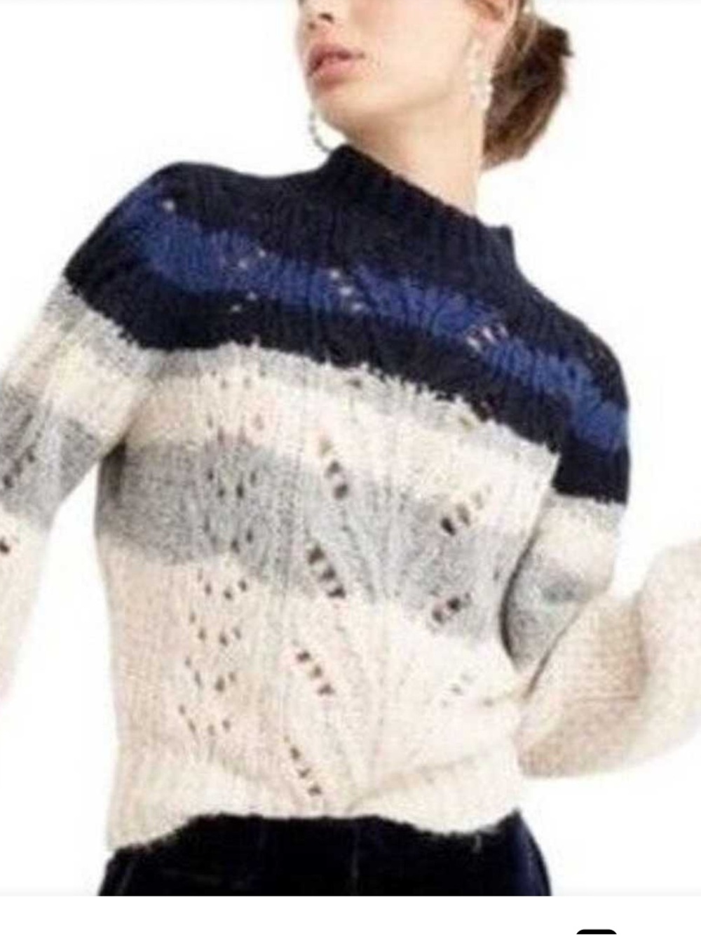 J. crew Point Sur Alpaca and wool blend Pointelle  sweater- worn twice